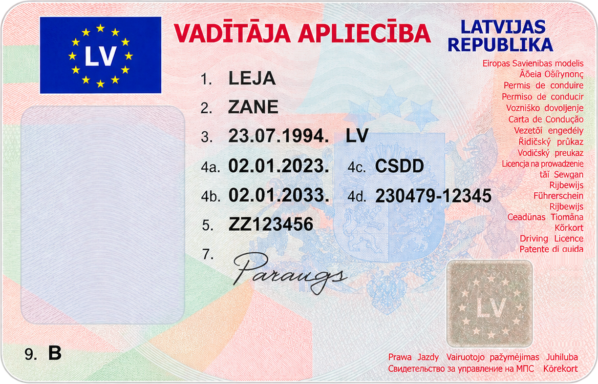 Latvijas vadītāja apliecība, kategorija B