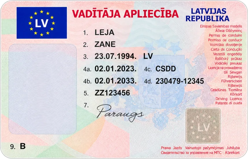 Latvijas vadītāja apliecība, kategorija B